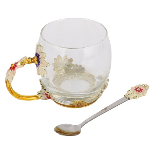 Brown enamel glass - glass, cup