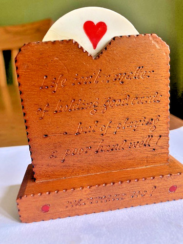 Vintage wooden whist bridge - whist,