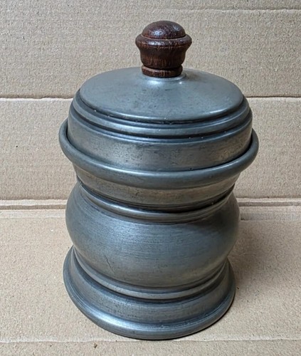 Vintage pewter tobacco jar - pewter,