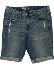 MOSSIMO Womens Distressed Mid Rise Denim Shorts US 6 Medium W28  Blue BA02
