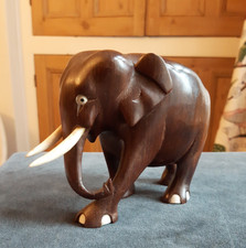 Carved Wooden Elephant Solid