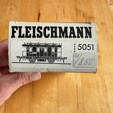 Fleischmann 5051 German 4 Wheeled Coach With Lighting DR Green Livery - HO Scale