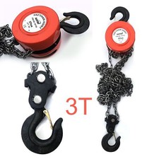 181743 3 Ton Chain Block Hoist Garage Car Engine Heavy Load Lifting Tool 3M