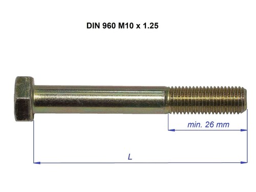 M10 metric fine bolts - m10, 1.25