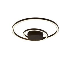 LED Flush Ceiling Light Living Room Black Sasha - New Boxed