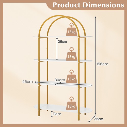 Arched bookshelf tier - bookshelf, 4-tier