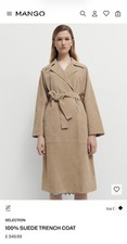 Mango Long Suede Trench With