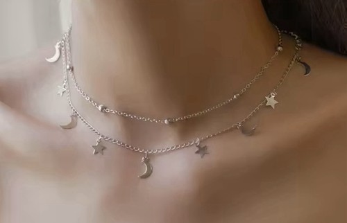 Double layer silver color star - layer,