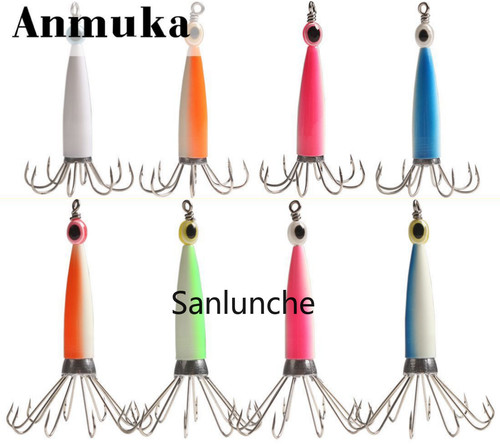 5pcs luminous squid hook 10 - hook, 8/10