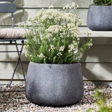 Grey Fibre Clay Plant Pots