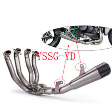 Titanium Muffler Tips Header Pipe Exhaust System For Kawasaki Ninja H2 2017-2023