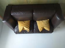 2 seater brown Italian leather sofa