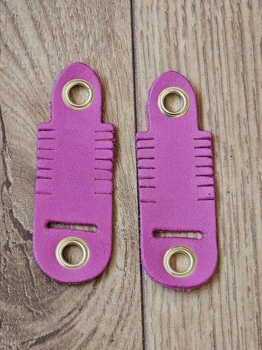 Pink leather alymeri anklets - pink,