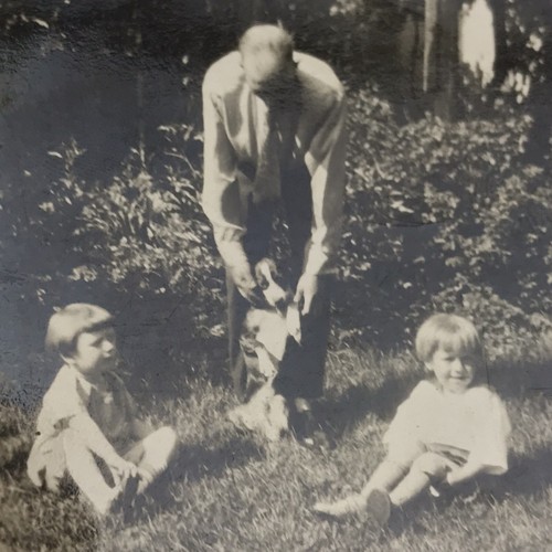 Man kids dog garden old - man,