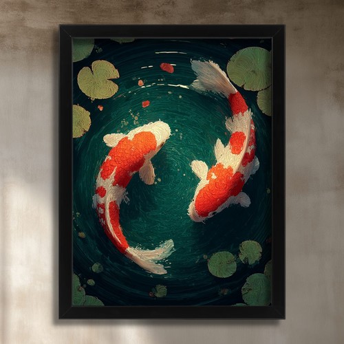 Koi fish wall art print - fish,
