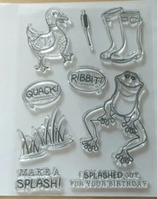 Splash A6 Clear Stamp Set - Frog Duck Wellies
