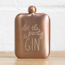 Let The Party Be Gin Stainless Steel Rose Gold Copper Hip Flask Ladies Gift