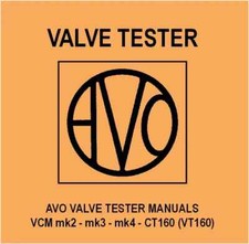 Avo Valve Tube Tester Manual - DVD/USB - VCM mk1 mk2 mk3 mk4 CT160 VT160