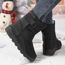 Waterproof Womens Winter Warm Snow Boots Fur Lined Ankle Thermal Shoes Anti-Slip