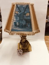 Antique Style Parlor Lamp Horse Drawn Carriage Picture Shade