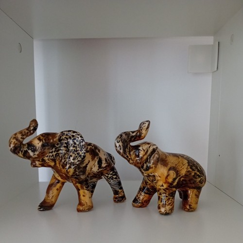 Collage elephant figurines - collage,
