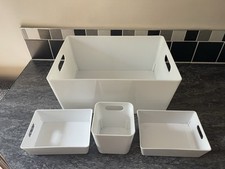 Wham Studio Plastic White Multipurpose Home/Office Storage Boxes