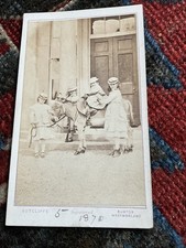 BICKERSTETH Children at CASTERTON HALL Kirkby Lonsdale Dated 1870 CDV PHOTO