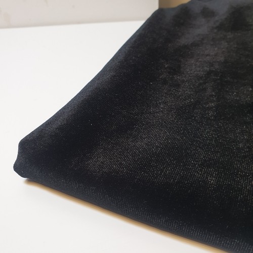 Black velvet velour fabric - black,