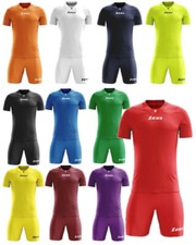 Zeus Mens Football Kit Strip Shorts T Shirt Set Sports Teamwear Gym Running