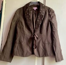 MONSOON Jacket 12 Brown Silk