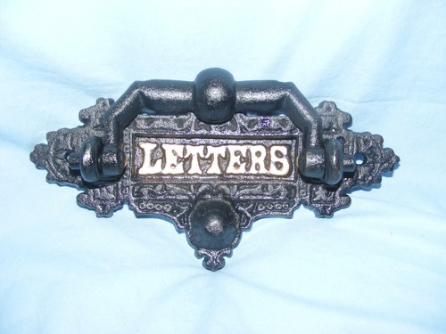 Cast iron letter box front - cast,