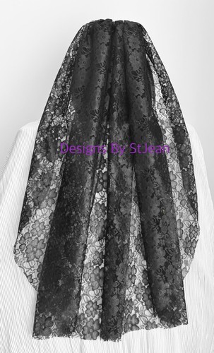 Black embroidered lace - black,