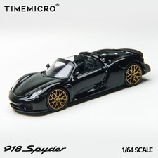 Time Micro 1:64 Model Car Porsche 918 Spyder Alloy Die-Cast Vehicle Metal Black