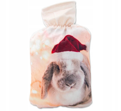 Hot water bottle with cover - water,