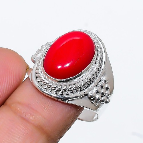 Red coral gemstone handmade - red,