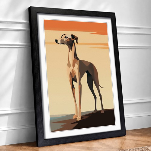 Whippet minimalism framed - no.2,