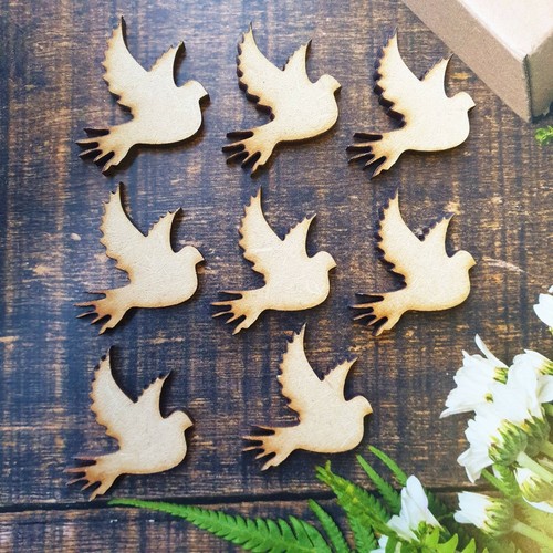 Wooden bird dove shapes - 25, x
