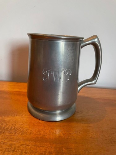 Antique pewter mug john - antique,