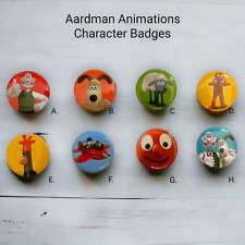 Aardman Button Badges Wallace & Gromit Shaun The  Sheep Morph Feathers McGraw 