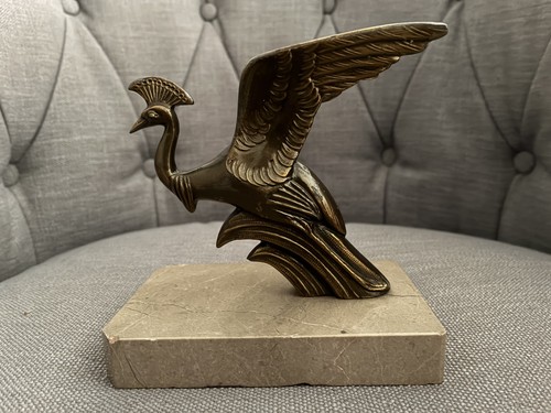 Vintage art deco metal bird - art,