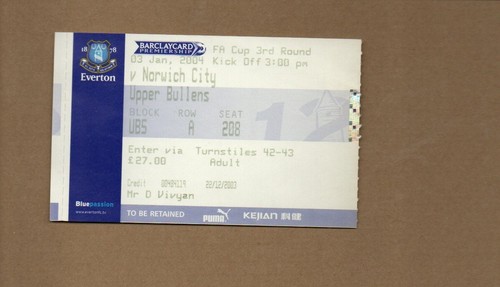 Used ticket everton - used,