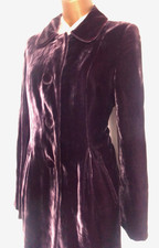 BODEN Silk Velvet Evening Coat Size 10 UK may fit 8 UK better-  Aubergine  shade