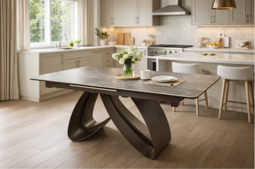 Extending dining table grey - dining,