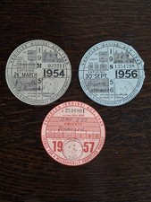 VINTAGE ORIGINAL CAR TAX DISCS / 1954 / 56 / 57 STANDARD / VARIOUS VEHICLES .