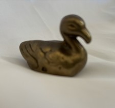 Small Vintage Brass Swan