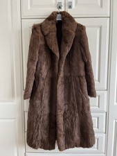Stunning Ladies Thick Rabbit Fur Full Length Coat By Kumar Bros Size 12 14