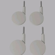 SET of 4 - Ikea BEKANT Casters Wheels, Rubber-Coated 203.724.57 White - NEW