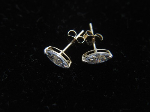 14k gold marquise cut stud - 14k,