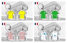 Tour de France t-shirt/jersey keyring Yellow, Polka Dot, Green, White