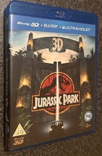 JURASSIC PARK 3D-GENUINE UK 2 DISC BLU-RAY- 3D+2D+ULTRAVIOLET (M/M)